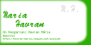 maria havran business card
